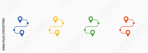 Journey Icon Set Color Multiple Style Collection Vector Illustration