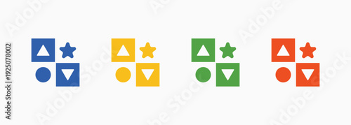 Differentiation Icon Set Color Multiple Style Collection Vector Illustration
