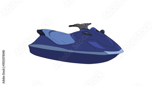 Wallpaper Mural Cartoon Blue Jet Ski Watercraft Illustration Isolated on Transparent Background PNG Torontodigital.ca