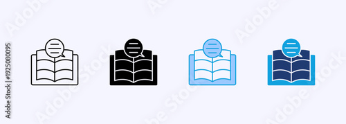 Definition Icon Set Multiple Style Collection Vector Illustration