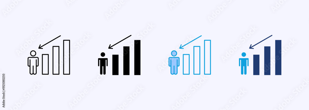 Obraz premium Churn Icon Set Multiple Style Collection Vector Illustration
