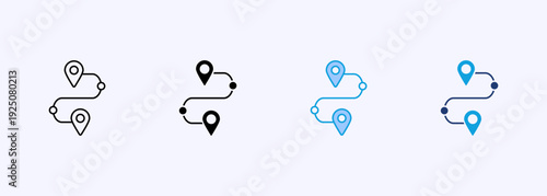Journey Icon Set Multiple Style Collection Vector Illustration