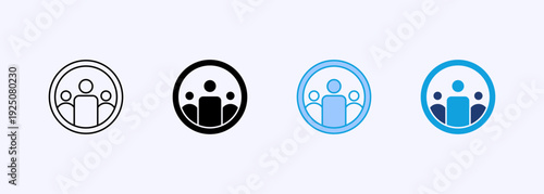 Personas Icon Set Multiple Style Collection Vector Illustration