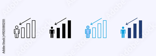 Churn Icon Set Multiple Style Collection Vector Illustration