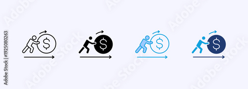 Effort Icon Set Multiple Style Collection Vector Illustration