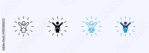Motivation Icon Set Multiple Style Collection Vector Illustration