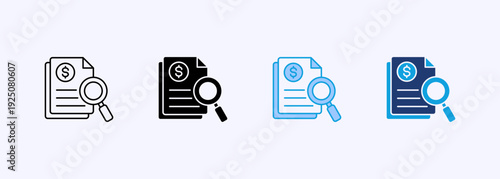 Audit Icon Set Multiple Style Collection Vector Illustration