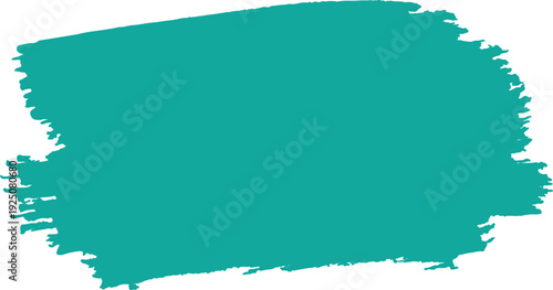 Teal brush stroke on white background