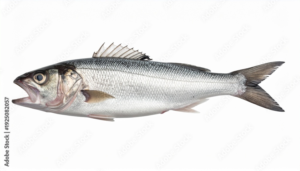 Fototapeta premium Silver Fish Isolated on White Background - A Detailed Studio Shot.