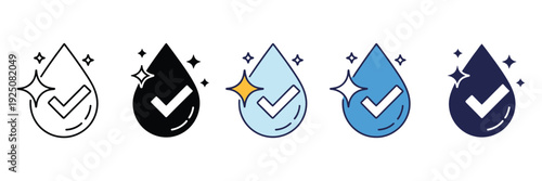 Clean water icon element for design, minimal vector illustration representing liquid, safe drinking water