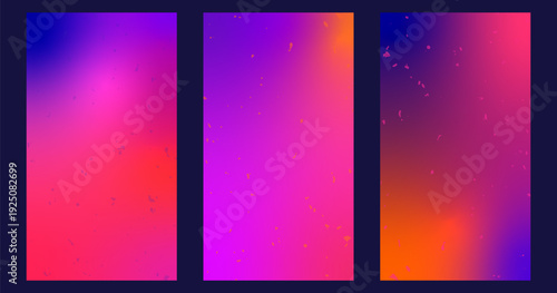 Set of UV gradients with textures.grainy bakground purple and pinr colors