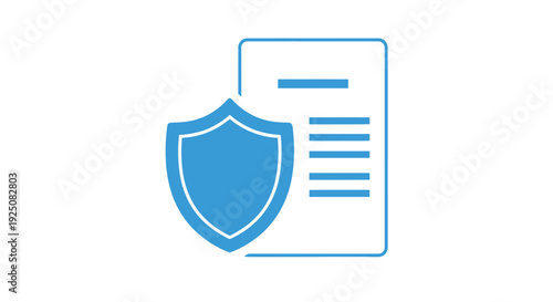 Blue shield and document icon.