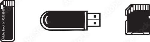 Storage Memory USB Drive SD Card Tech Icon