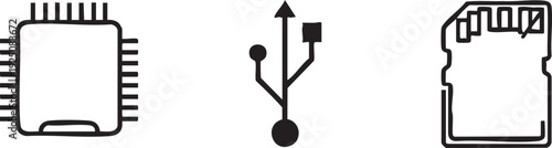 Digital Data Memory USB SD Card Vector Graphics