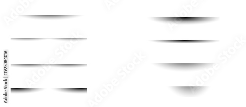 Realistic drop floor shadow and paper box frame design with oval brush border and gradient divider lines. Isolated square object packaging template with black shadow and soft paper texture effect.