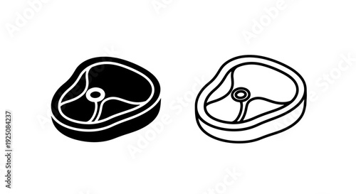 Steak cut icon set - T-bone and fillet mignon vector illustration