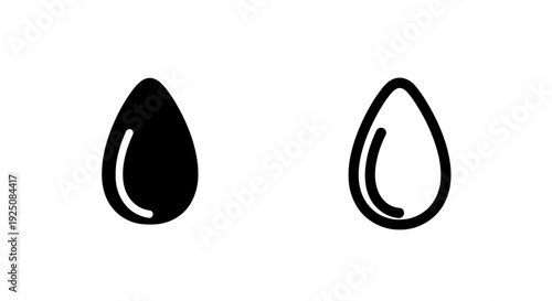 Seed Icons: Solid Black and Outline Styles for Agriculture and Food