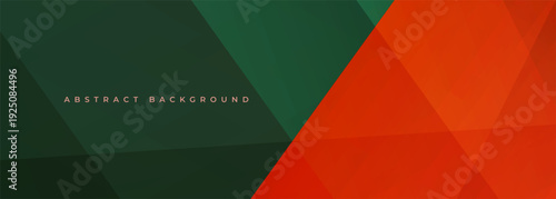 Dark green and red abstract background with bold triangular shapes and deep shadows, strong contrast and layered planes create dramatic energy and textured composition suited for edgy branding