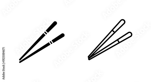 Black and white icons of chopsticks, symbolizing Asian cuisine and dining