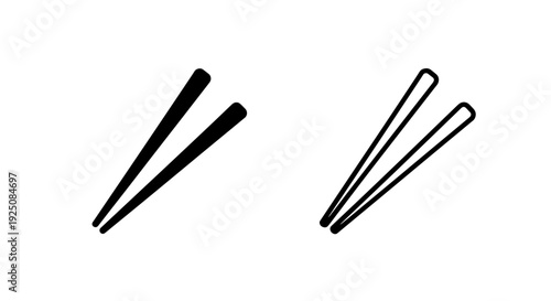 Simple icons of chopsticks, essential utensils for enjoying Asian meals