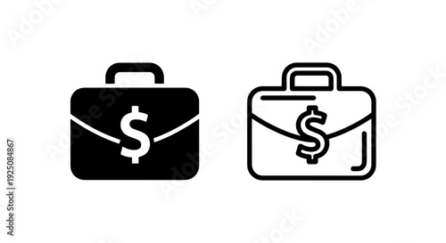 Briefcase with dollar sign icon, representing finance and business investment