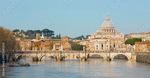 Bild auf Leinwand Rome - Angels bridge and St