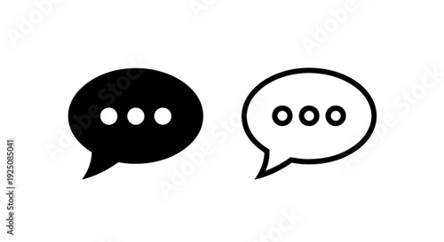 Modern Chat Message Communication Icon with Speech Bubble and Typing Ellipsis Dots
