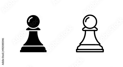 Simple Black Chess Pawn Piece Icon Representing Strategy, Game, and Competition