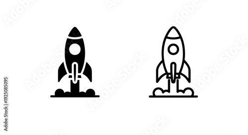 Dynamic Rocket Launch Startup Icon Symbolizing Innovation, Progress, and Space Travel