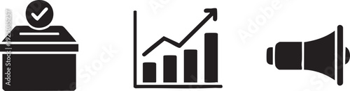 Government Policy Vote Poll Election Survey Icon Set