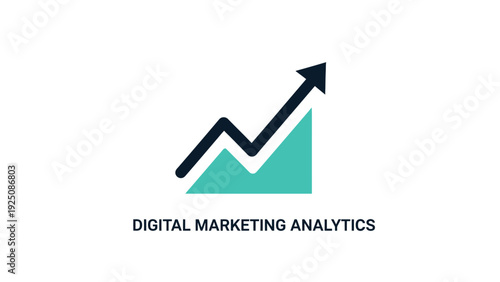 Digital marketing analytics graph icon.