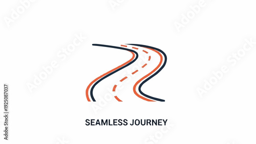 Seamless journey road track illustration.