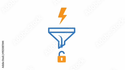 Secure data filtering with lock icon.