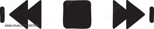 Video Control Stop Forward Rewind Media Icon Design