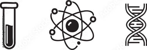 Laboratory Test Tube Atom DNA Science Vector Graphics