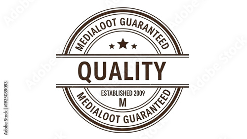 Black and white seal with stars and text stamp medialoot