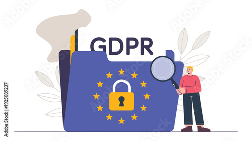 General data protection regulation concept with gdpr text and european union flag illustration