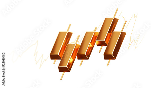 Gold Candlestick Chart Trading Finance Stock Market Investment Business PNG