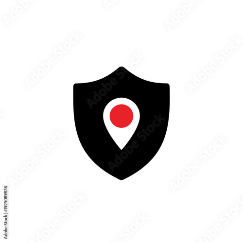 Free Download Black Shield with Red Pin Icon. - GFXLoad