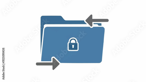Secure locked folder with padlock.