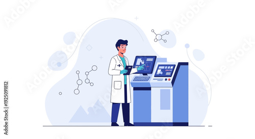 Scientist Working with Advanced Technology in Laboratory