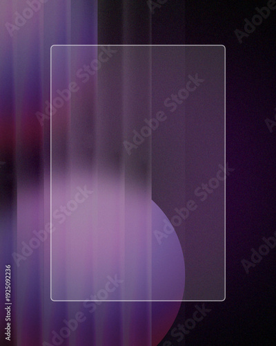 Abstract Purple Gradient Background with Transparent Rectangle Overlay and Circle Shape