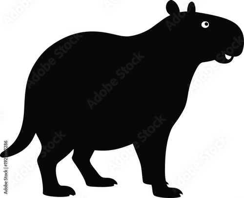 Cute cartoon a illustrator vector capybara silhouette