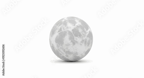 A detailed, textured sphere, resembling the moon, casts a subtle shadow