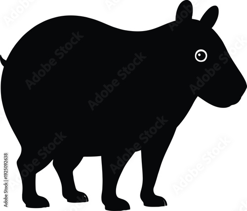 Cute cartoon a illustrator vector capybara silhouette