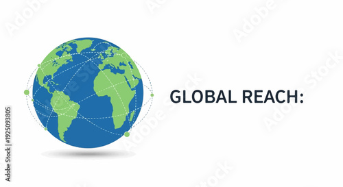 Globe with connecting lines representing global reach and communication
