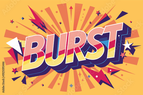 Vibrant burst of colorful energy with dynamic comic text