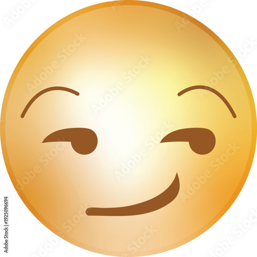 Smirking Emoji Face with Sarcastic Smile and Winking Eyes Yellow Gradient Icon