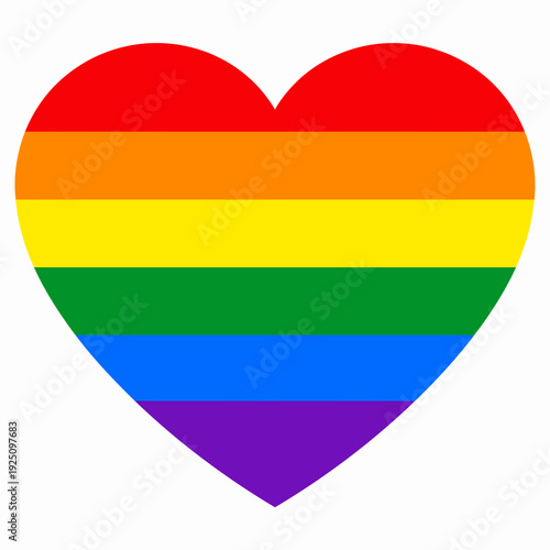 Free Download Celebrating Pride with a Vibrant Rainbow-Colored Heart Illustration Centered on a White Canvas, Viewed Straight-On to Emphasize Love, Inclusivity, and Positivity - GFXLoad