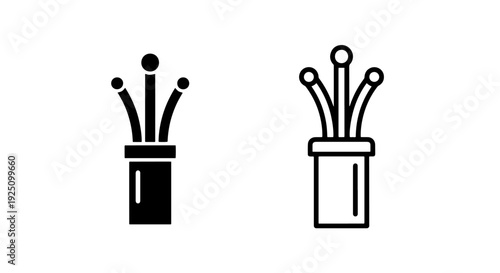 Fiber optic cable core and wire connector icon set representing high-speed data networking and technology